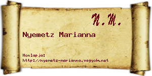 Nyemetz Marianna névjegykártya